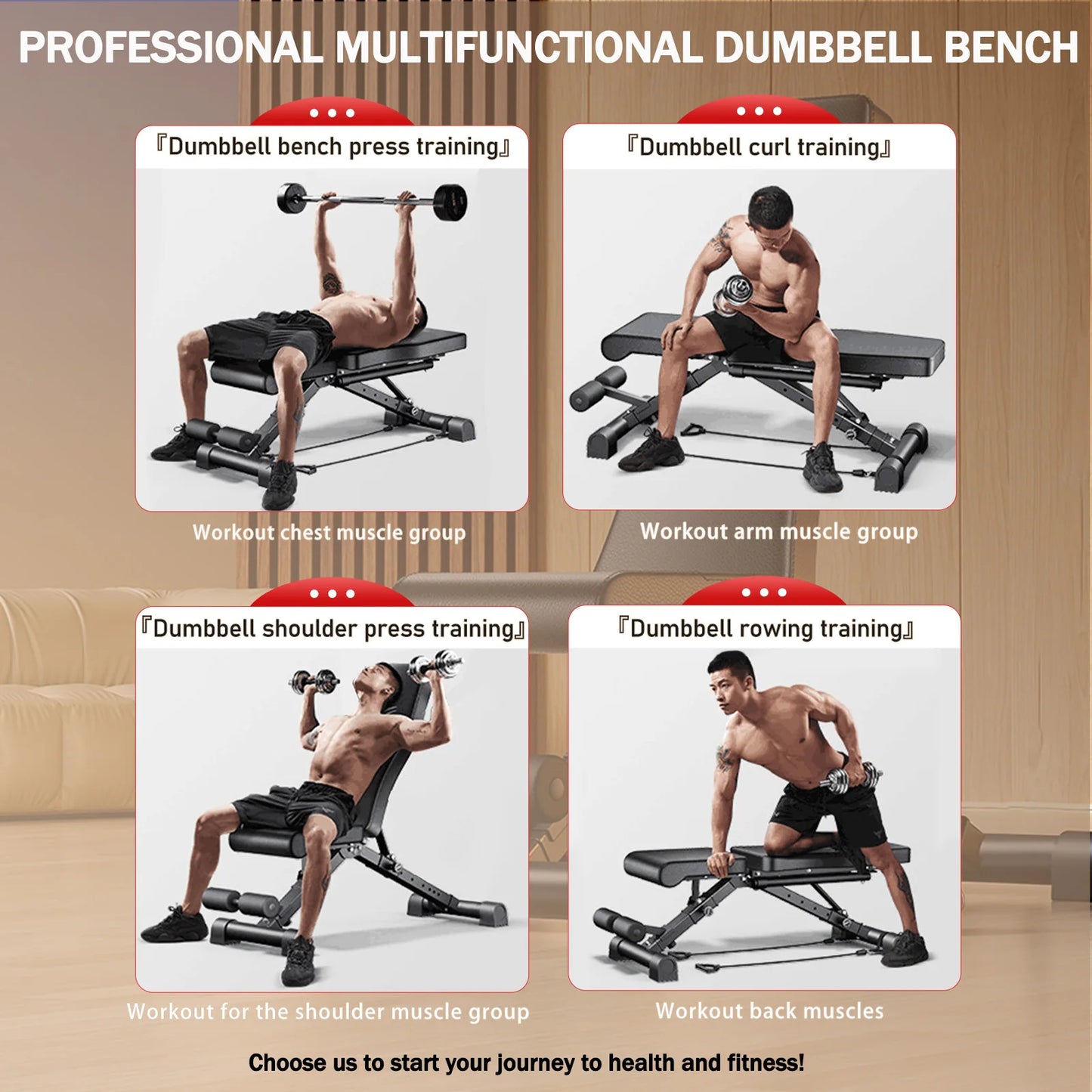 Adjustable Weight Bench For Full Body Workout Foldable - Revitalize Mind Body