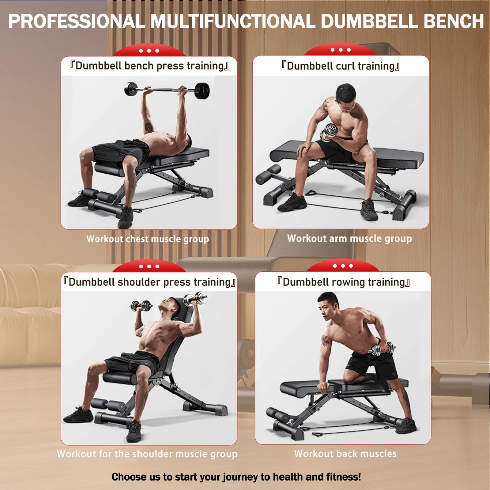 Adjustable Weight Bench For Full Body Workout Foldable - Revitalize Mind Body