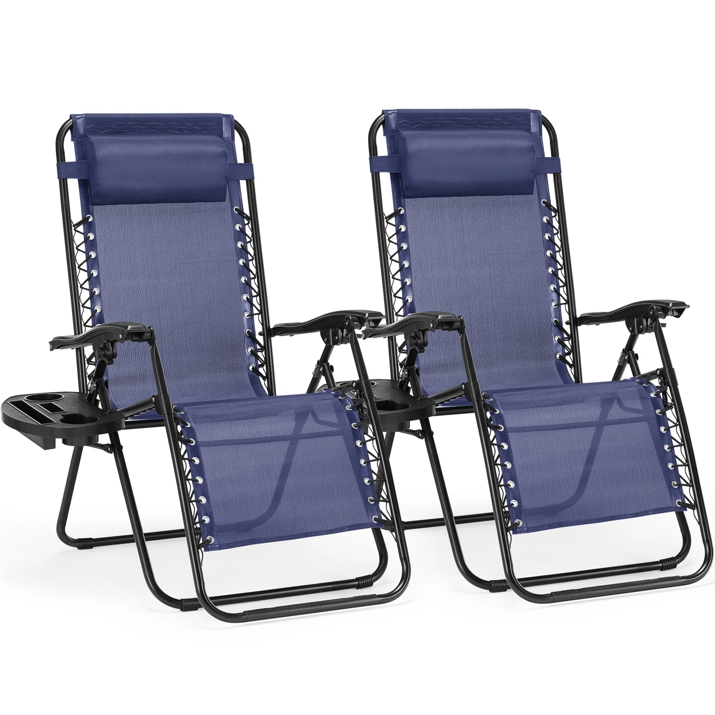 JHK Zero Gravity Recliner Set Of 2 With Adjustable Pillow - Revitalize Mind Body