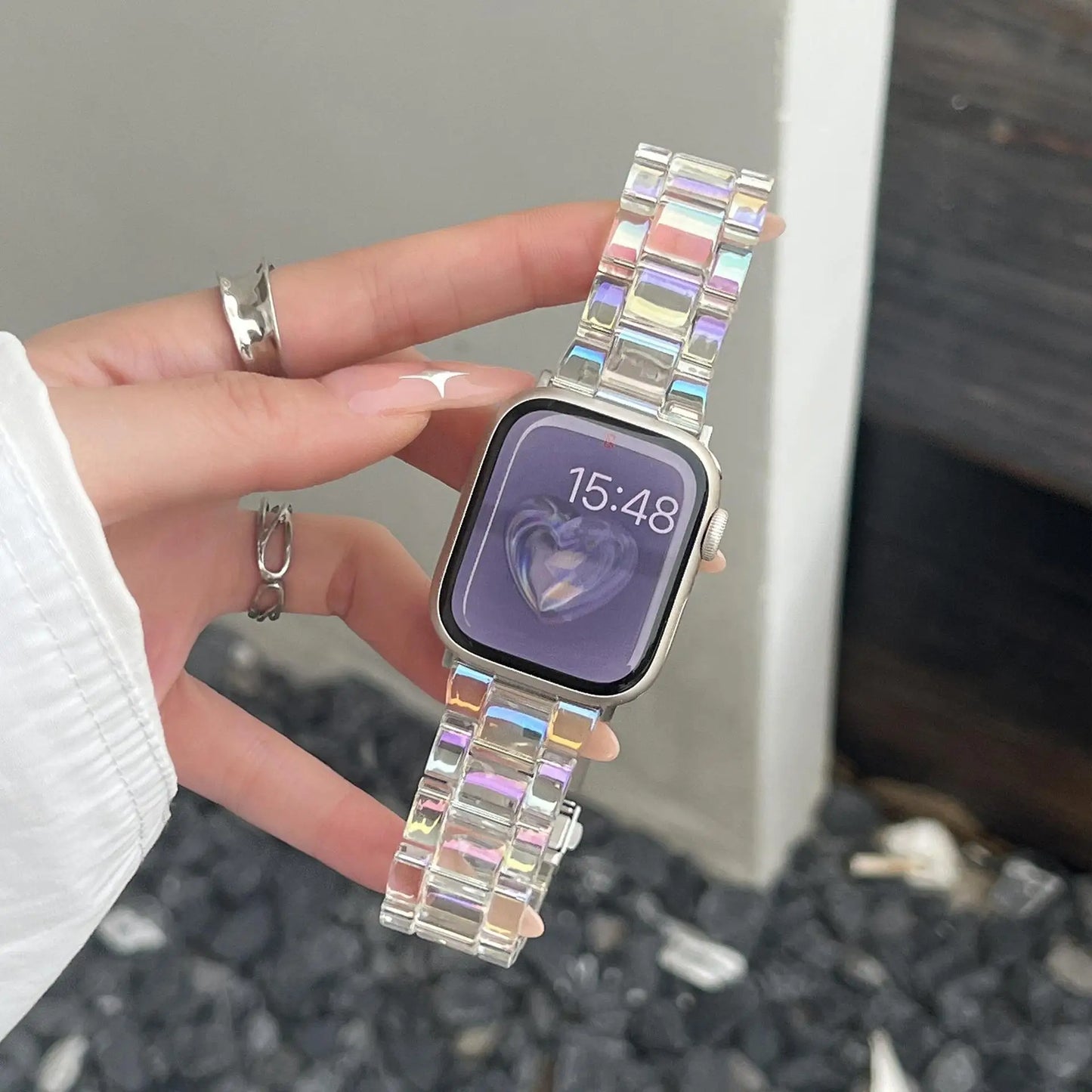 JBAILI Transparent Laser Acrylic Apple Watch Band For iWatch - Revitalize Mind Body