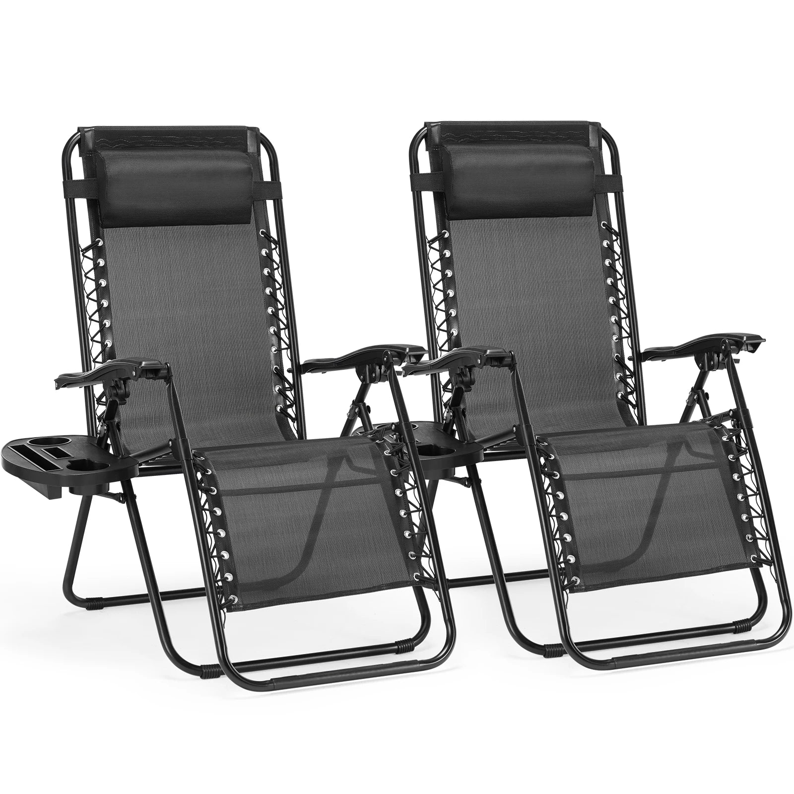 JHK Zero Gravity Recliner Set Of 2 With Adjustable Pillow - Revitalize Mind Body