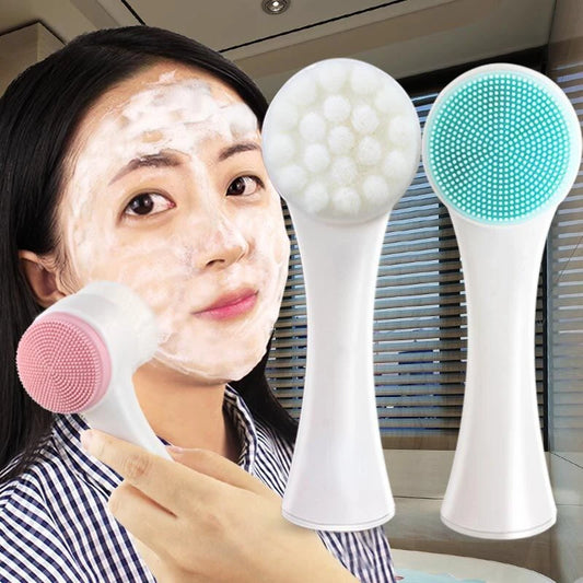 CZSAE Silica Gel Facial Brush Double Sided Exfoliating Cleanser - Revitalize Mind Body