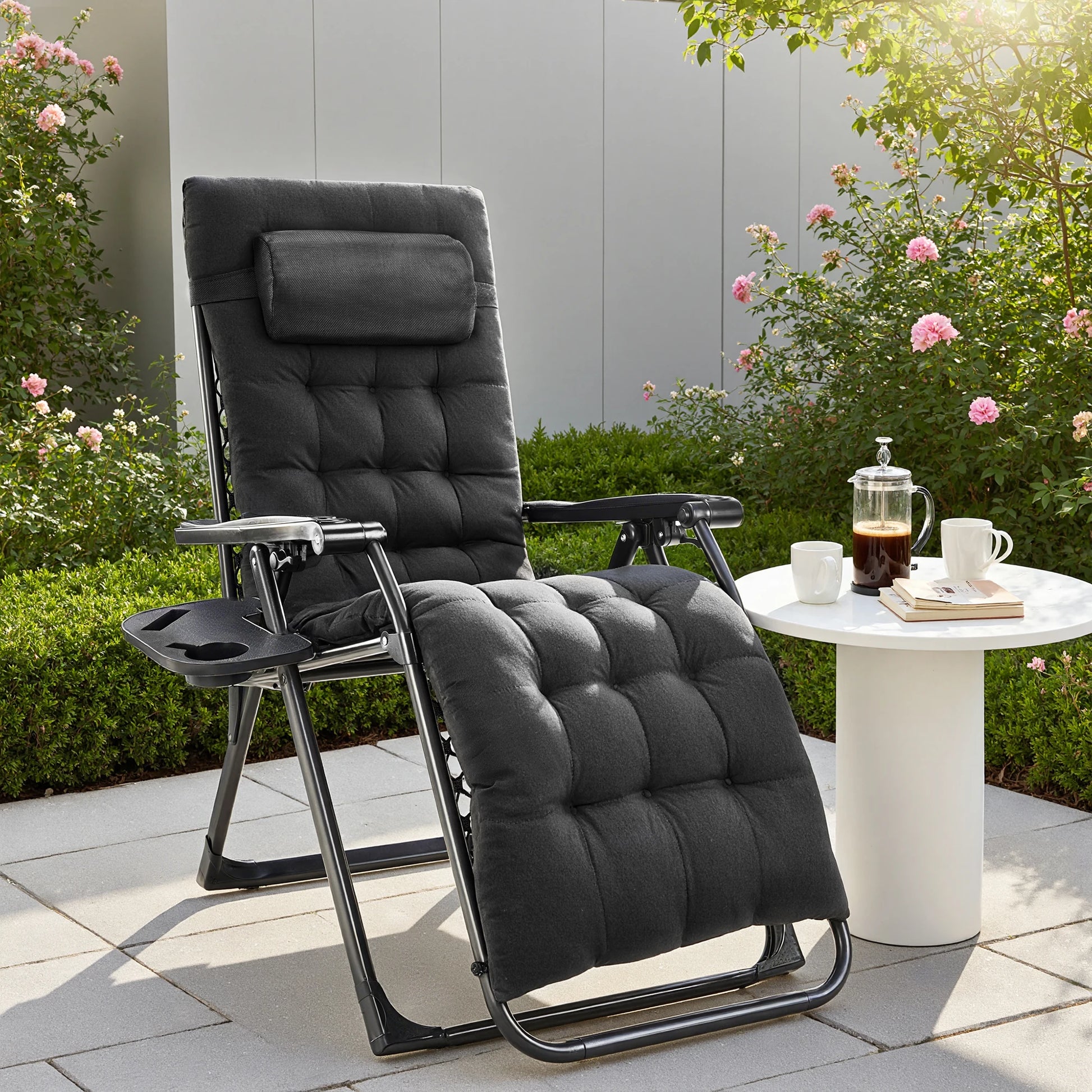 JHK Zero Gravity Recliner Set Of 2 With Adjustable Pillow - Revitalize Mind Body