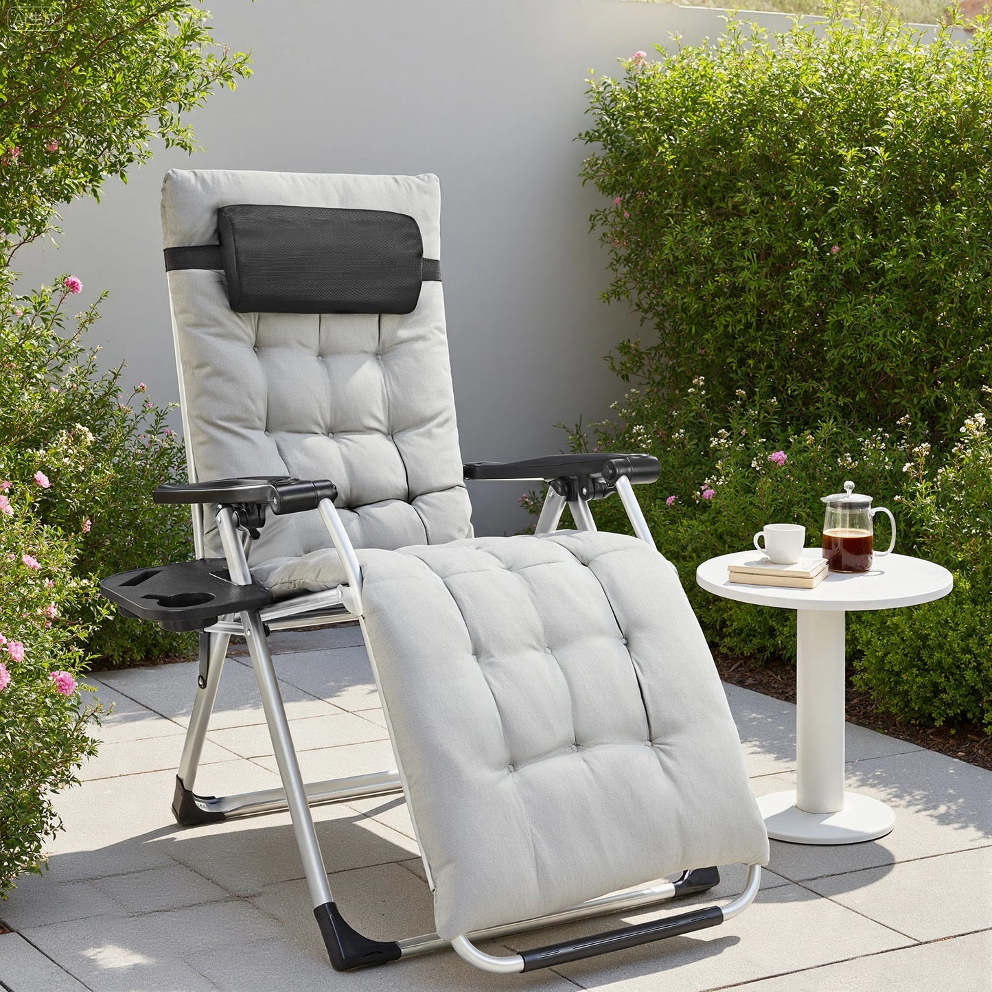 JHK Zero Gravity Recliner Set Of 2 With Adjustable Pillow - Revitalize Mind Body