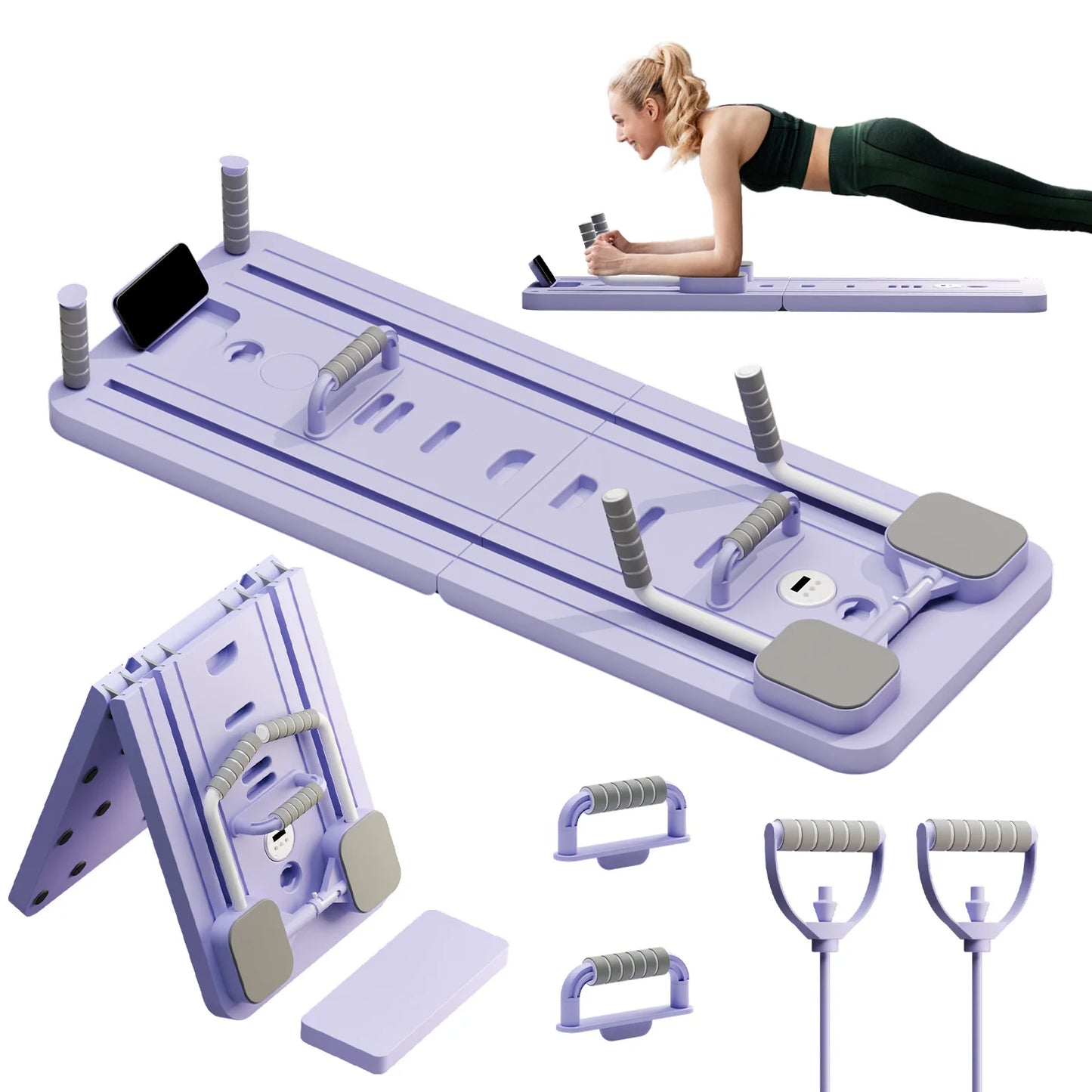 Ab Pilates Board Multi Functional Fitness System With Resistance Bands - Revitalize Mind Body
