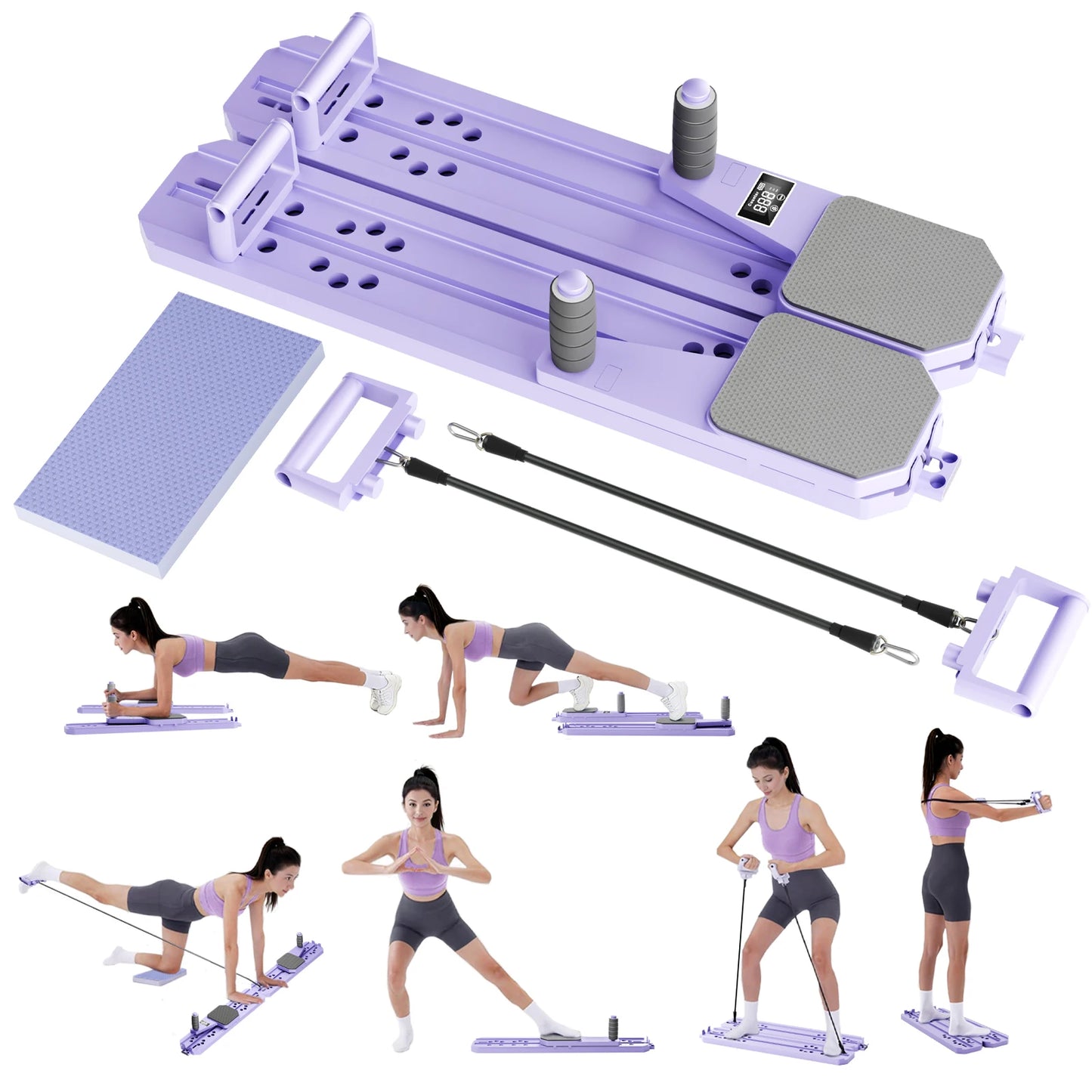 Ab Pilates Board Multi Functional Fitness System With Resistance Bands - Revitalize Mind Body