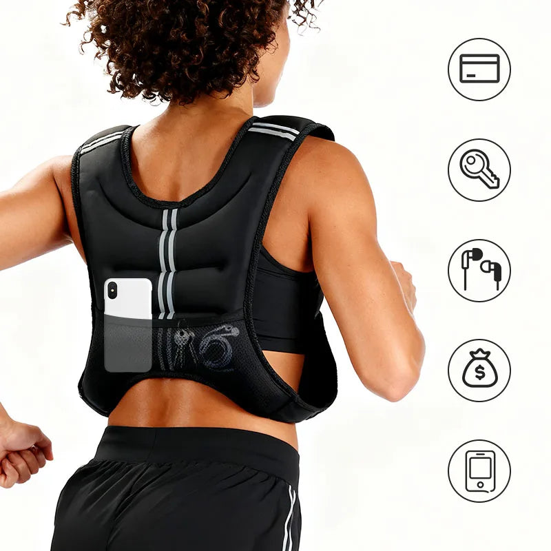 Weight Vest With Reflective Stripe For Workout And Running - Revitalize Mind Body