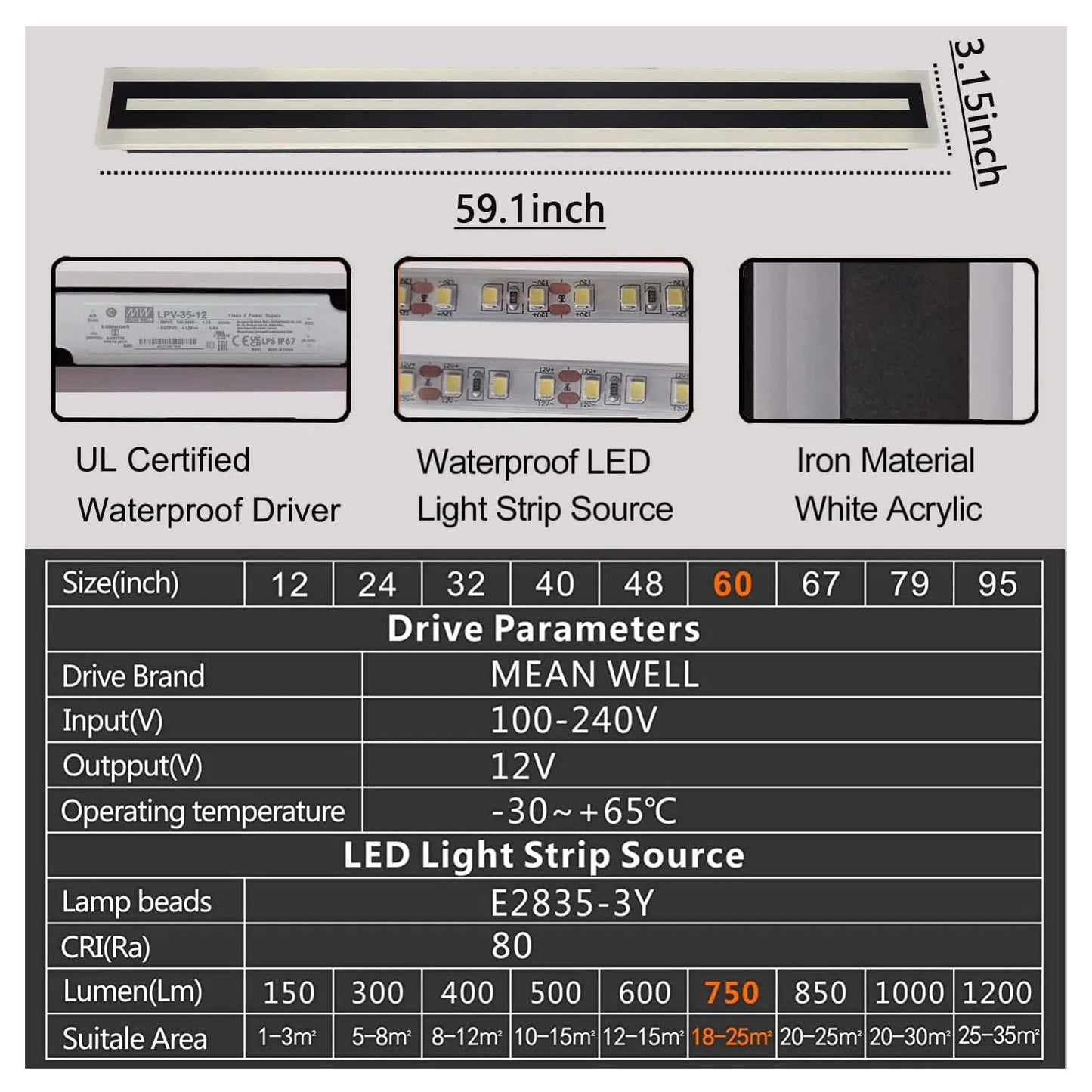Outdoor Linear LED Wall Light Fixture Modern Frosted Acrylic IP67 - Revitalize Mind Body