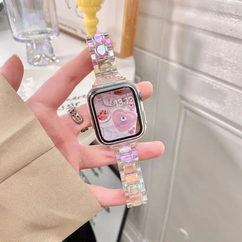JBAILI Transparent Laser Acrylic Apple Watch Band For iWatch - Revitalize Mind Body