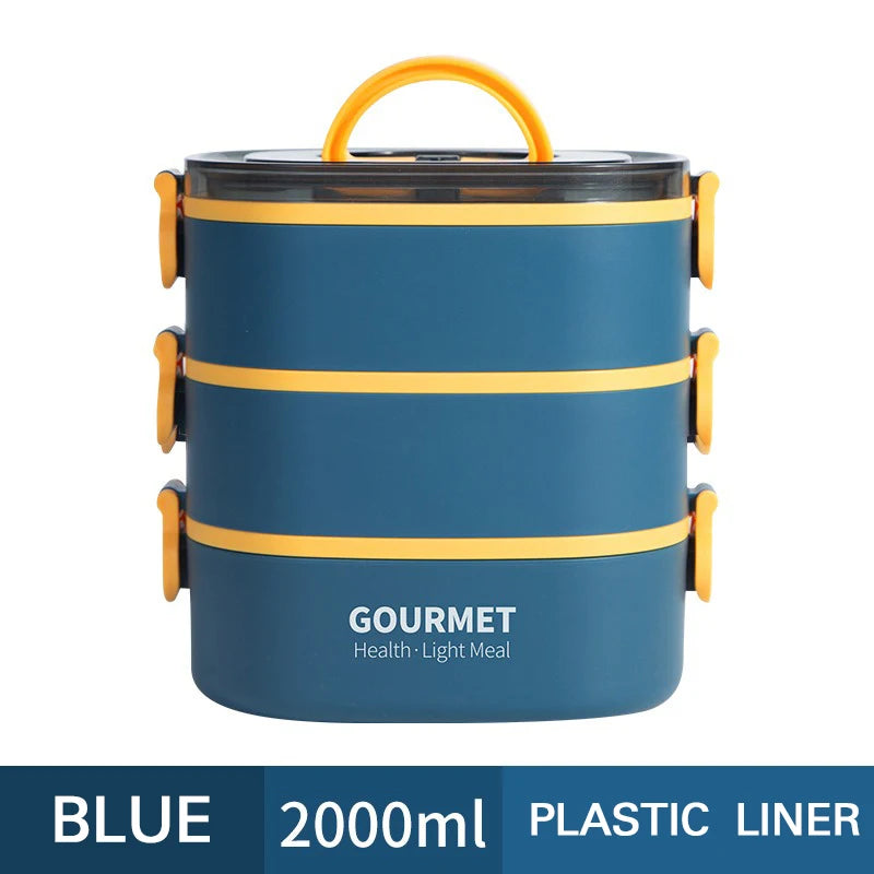 Three Layer Stackable Bento Box Leakproof Microwave Safe Lunch Container - Revitalize Mind Body