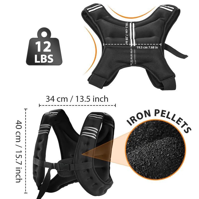 Weight Vest With Reflective Stripe For Workout And Running - Revitalize Mind Body
