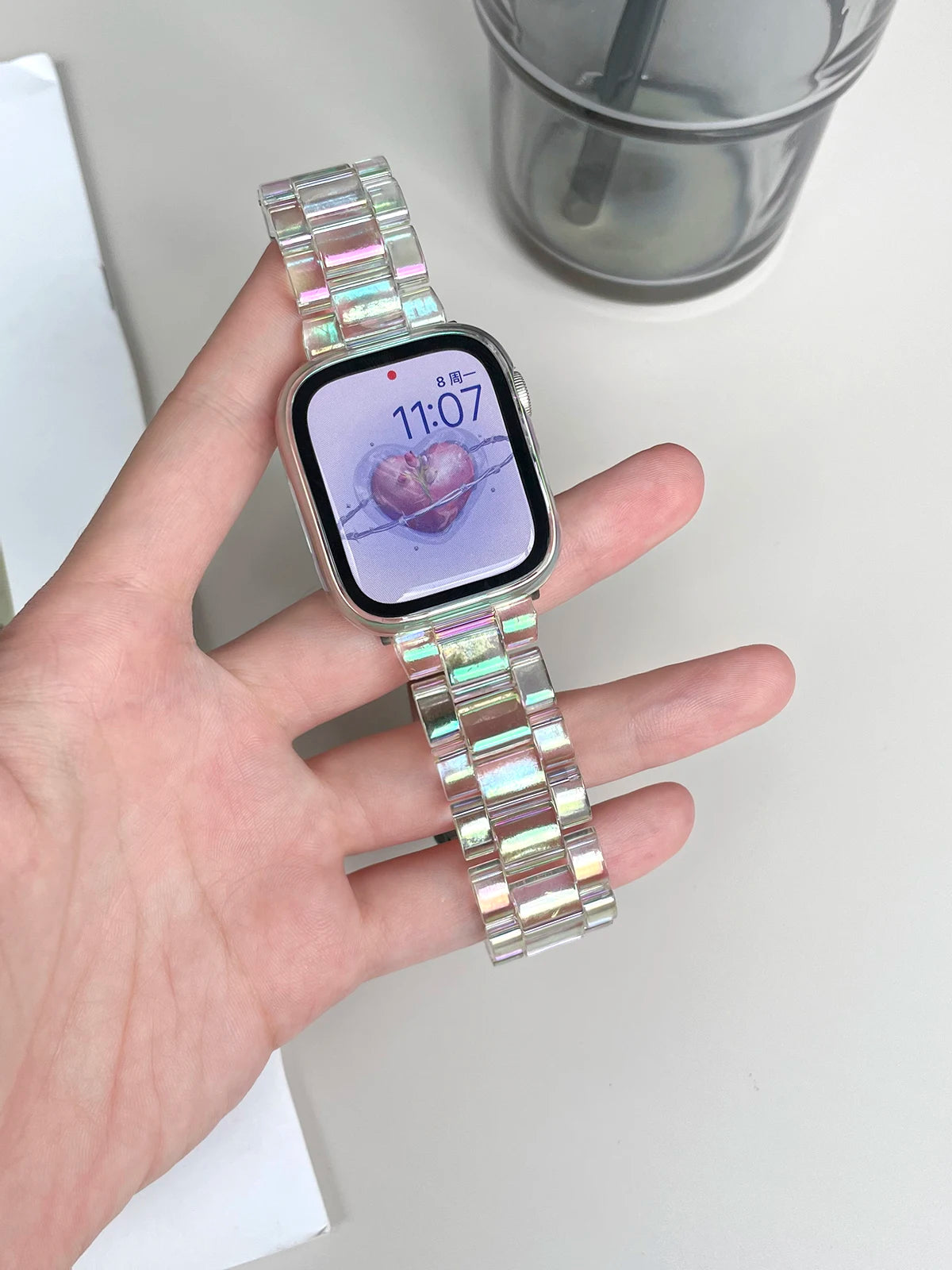 JBAILI Transparent Laser Acrylic Apple Watch Band For iWatch - Revitalize Mind Body