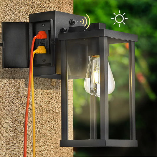 Porch Light With GFCI Outlet Dusk To Dawn Wall Mount - Revitalize Mind Body