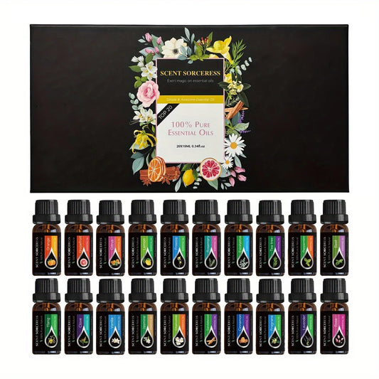Scent Sorceress Essential Oils Set Lavender Eucalyptus Sweet Orange Lemon - Revitalize Mind Body