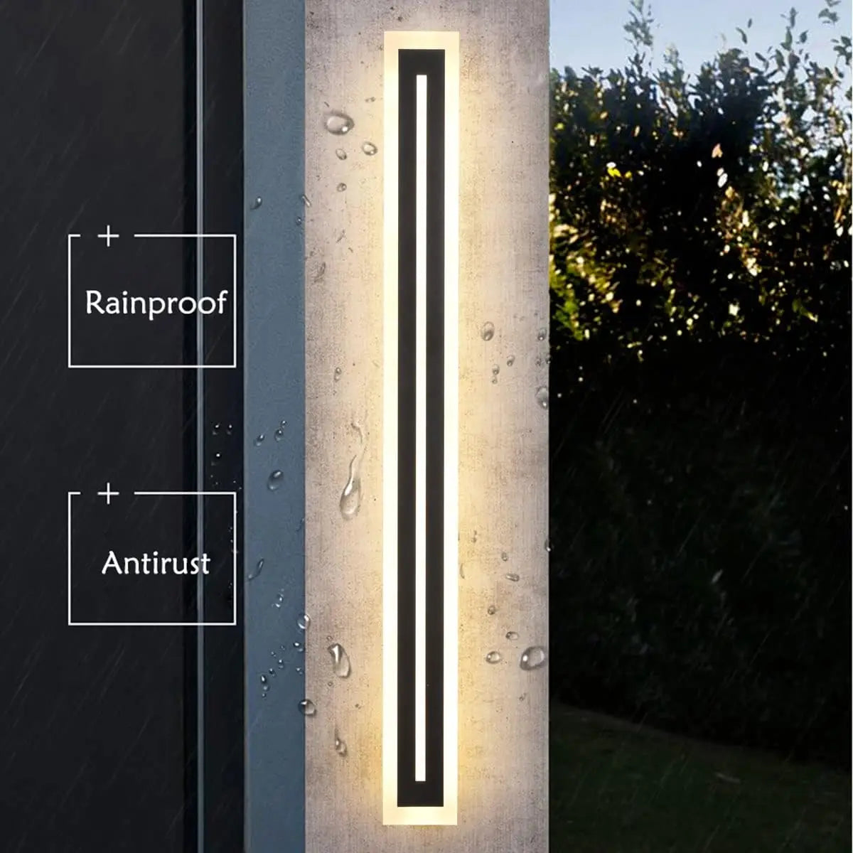 Outdoor Linear LED Wall Light Fixture Modern Frosted Acrylic IP67 - Revitalize Mind Body