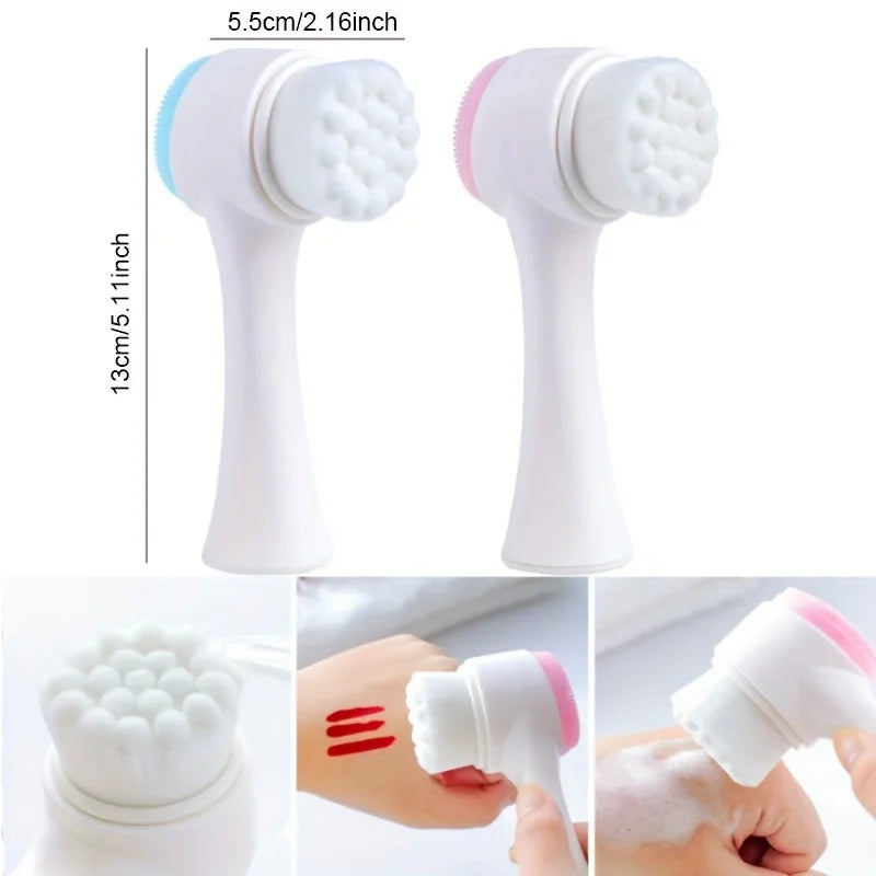 CZSAE Silica Gel Facial Brush Double Sided Exfoliating Cleanser - Revitalize Mind Body