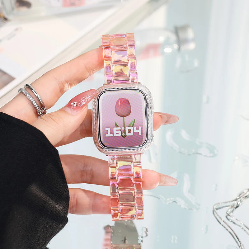 JBAILI Transparent Laser Acrylic Apple Watch Band For iWatch - Revitalize Mind Body