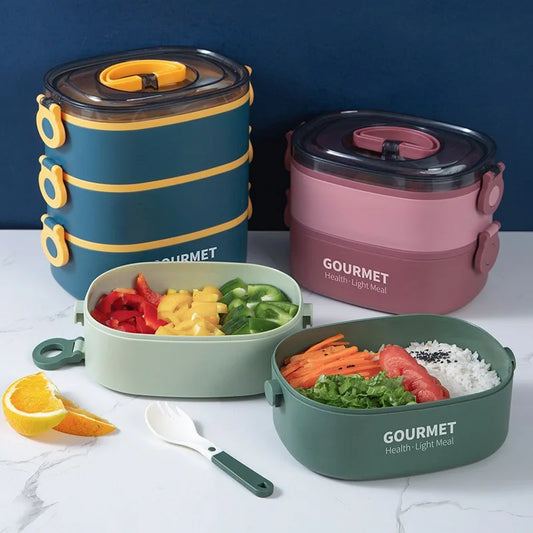 Three Layer Stackable Bento Box Leakproof Microwave Safe Lunch Container - Revitalize Mind Body