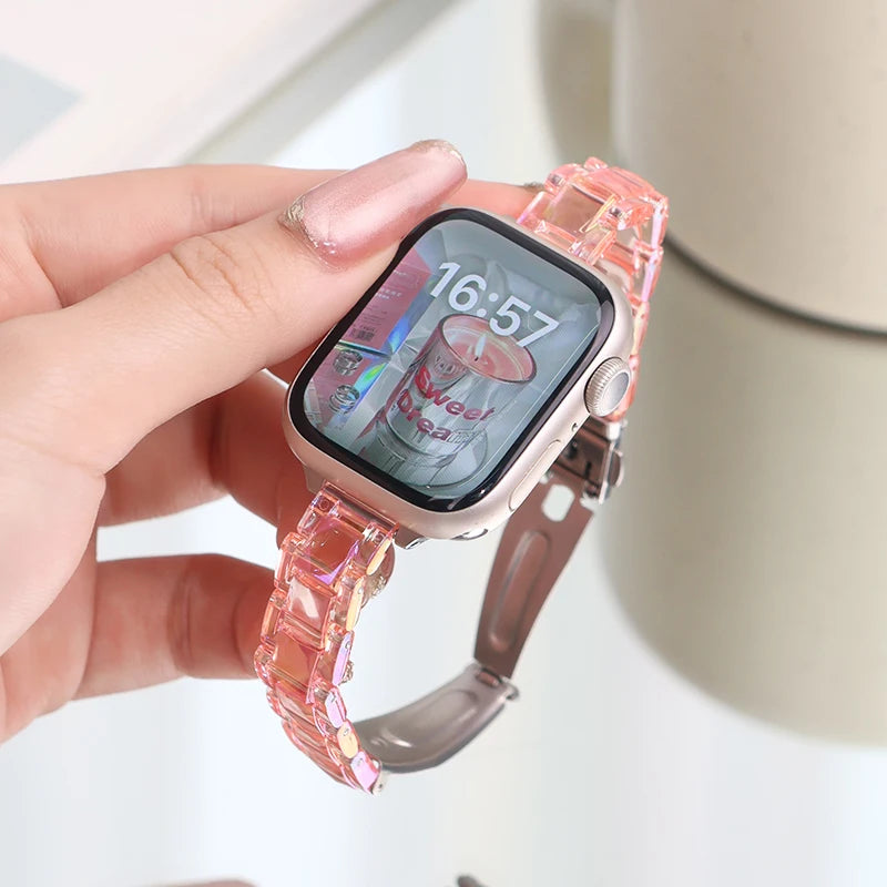 JBAILI Transparent Laser Acrylic Apple Watch Band For iWatch - Revitalize Mind Body
