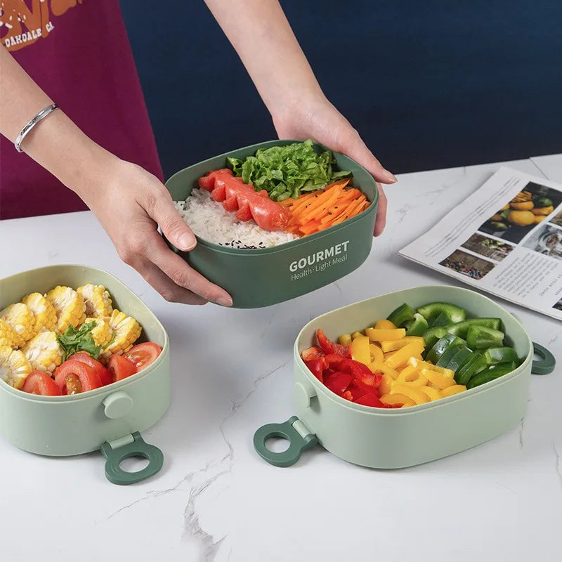 Three Layer Stackable Bento Box Leakproof Microwave Safe Lunch Container - Revitalize Mind Body