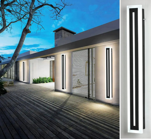 Outdoor Linear LED Wall Light Fixture Modern Frosted Acrylic IP67 - Revitalize Mind Body