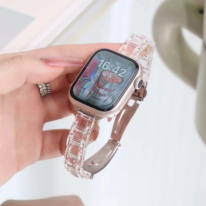JBAILI Transparent Laser Acrylic Apple Watch Band For iWatch - Revitalize Mind Body