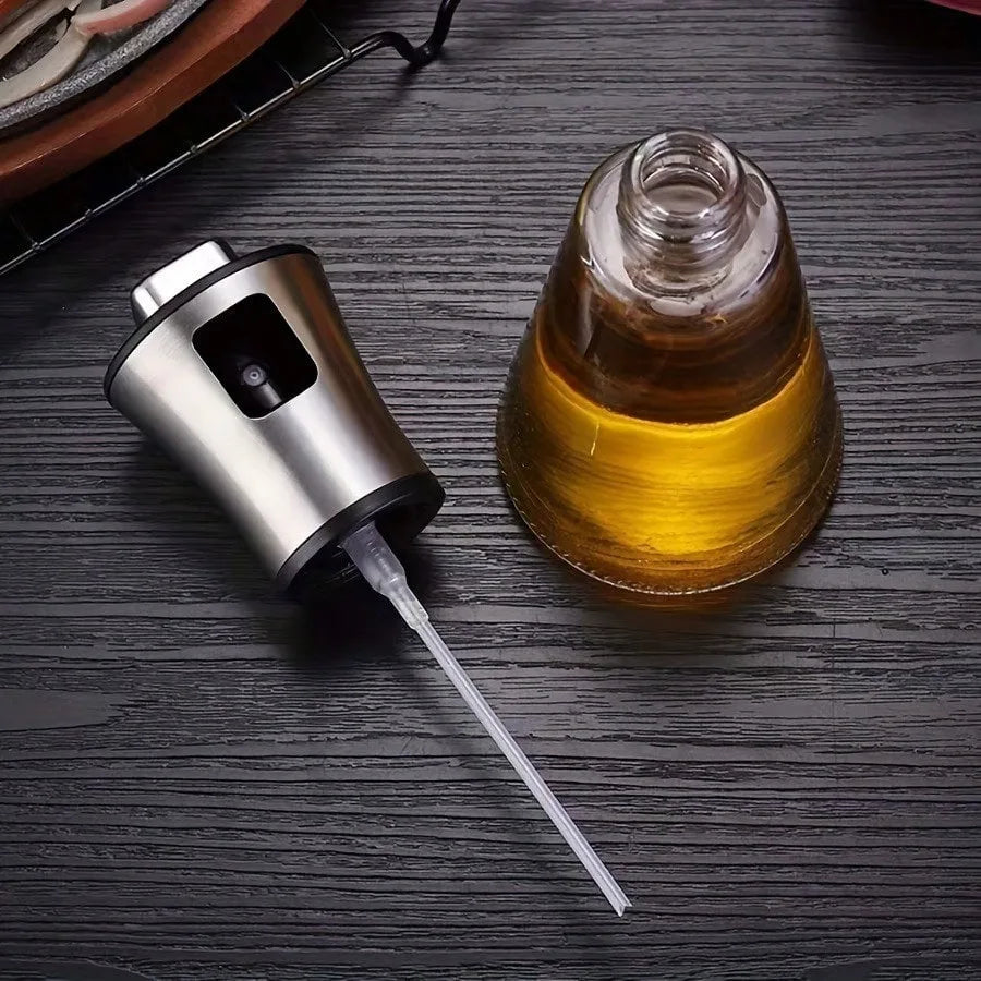 Oil Sprayer Bottle With Glass Stainless Steel Mister Free Funnel - Revitalize Mind Body