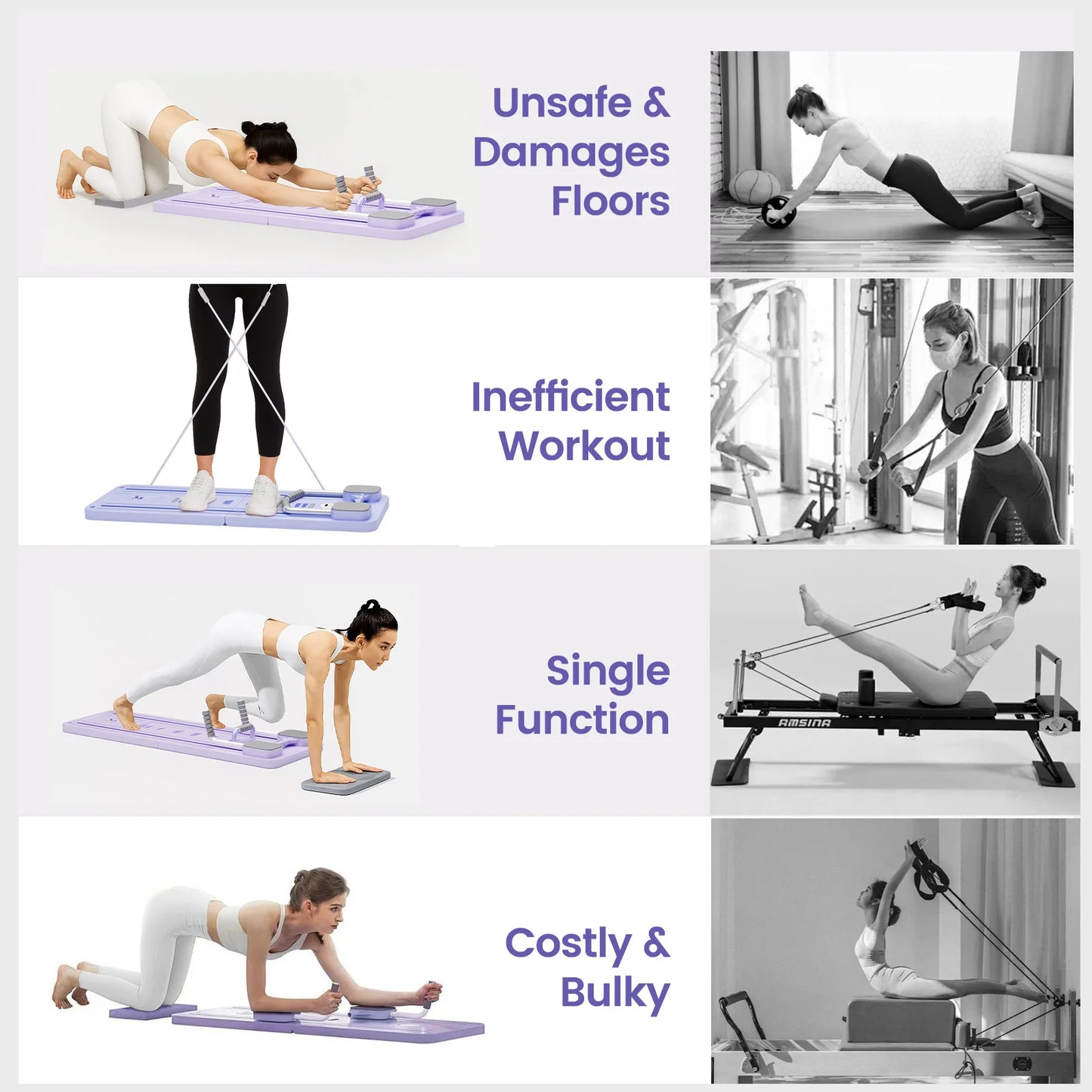 Ab Pilates Board Multi Functional Fitness System With Resistance Bands - Revitalize Mind Body
