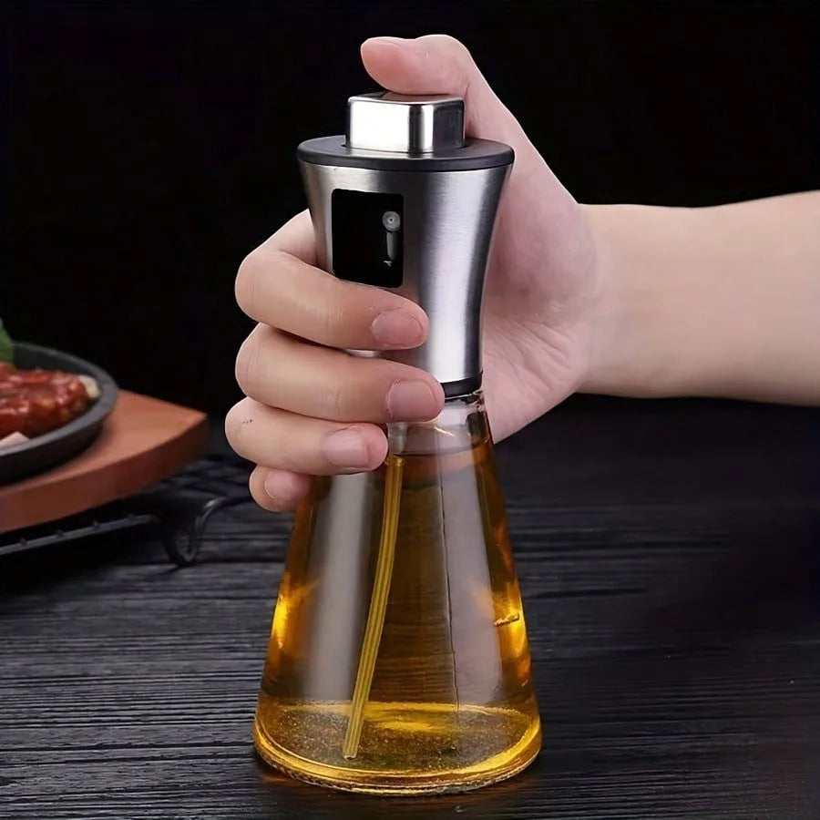 Oil Sprayer Bottle With Glass Stainless Steel Mister Free Funnel - Revitalize Mind Body