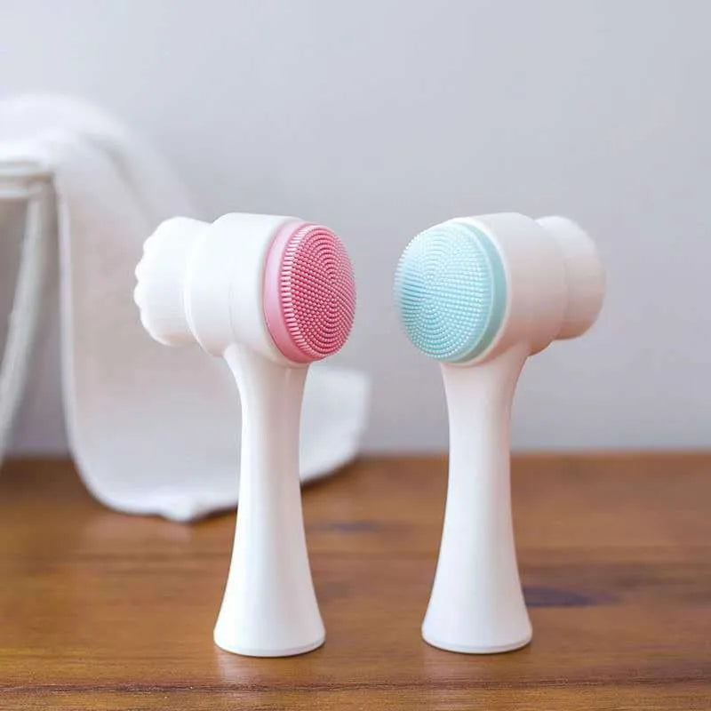 CZSAE Silica Gel Facial Brush Double Sided Exfoliating Cleanser - Revitalize Mind Body