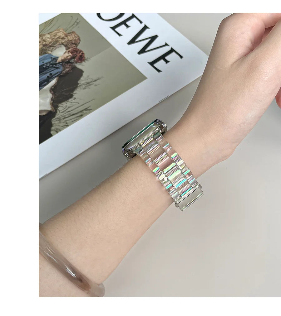 JBAILI Transparent Laser Acrylic Apple Watch Band For iWatch - Revitalize Mind Body