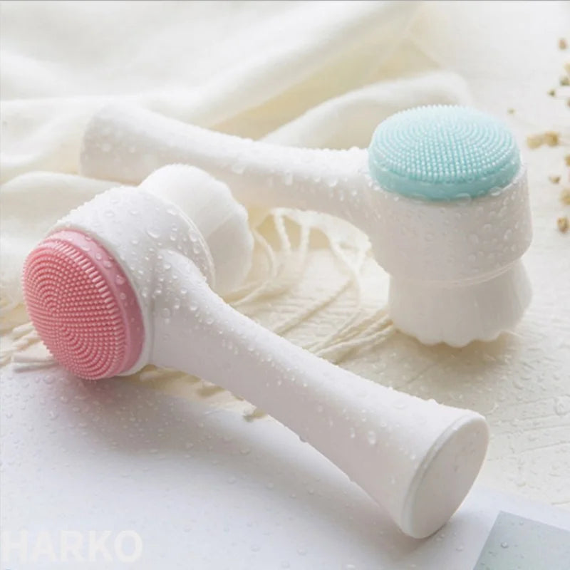 CZSAE Silica Gel Facial Brush Double Sided Exfoliating Cleanser - Revitalize Mind Body