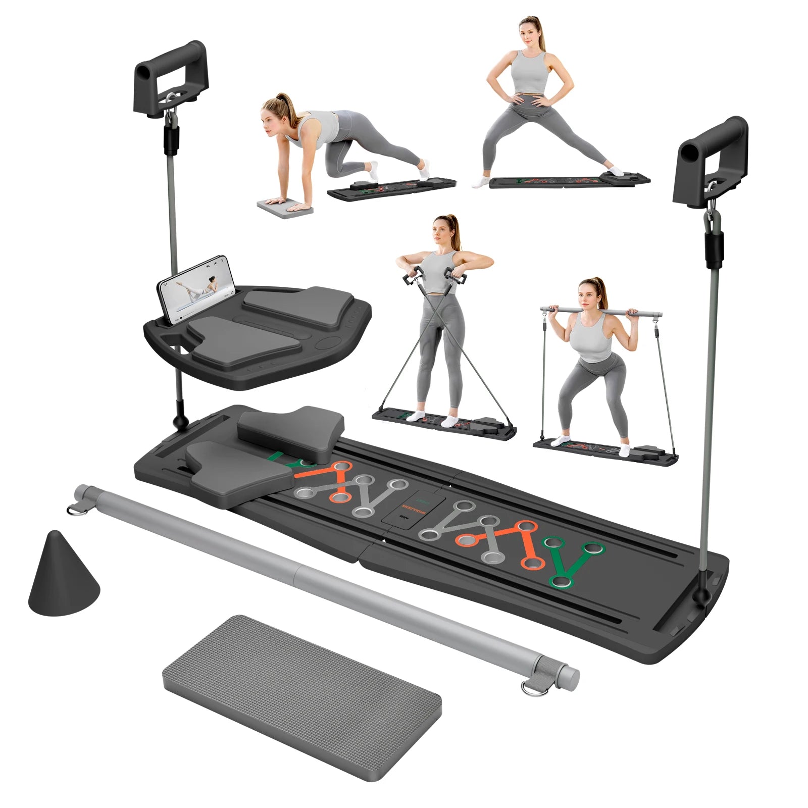 Ab Pilates Board Multi Functional Fitness System With Resistance Bands - Revitalize Mind Body