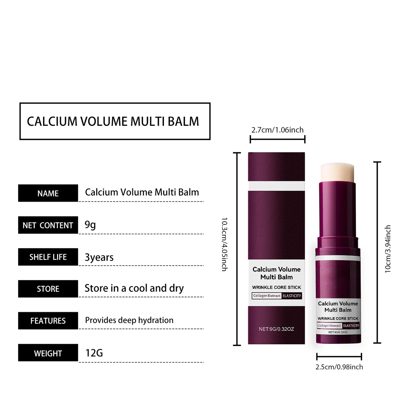 Moisturizing Hydrating Anti Aging Brightening Collagen Balm Stick - Revitalize Mind Body