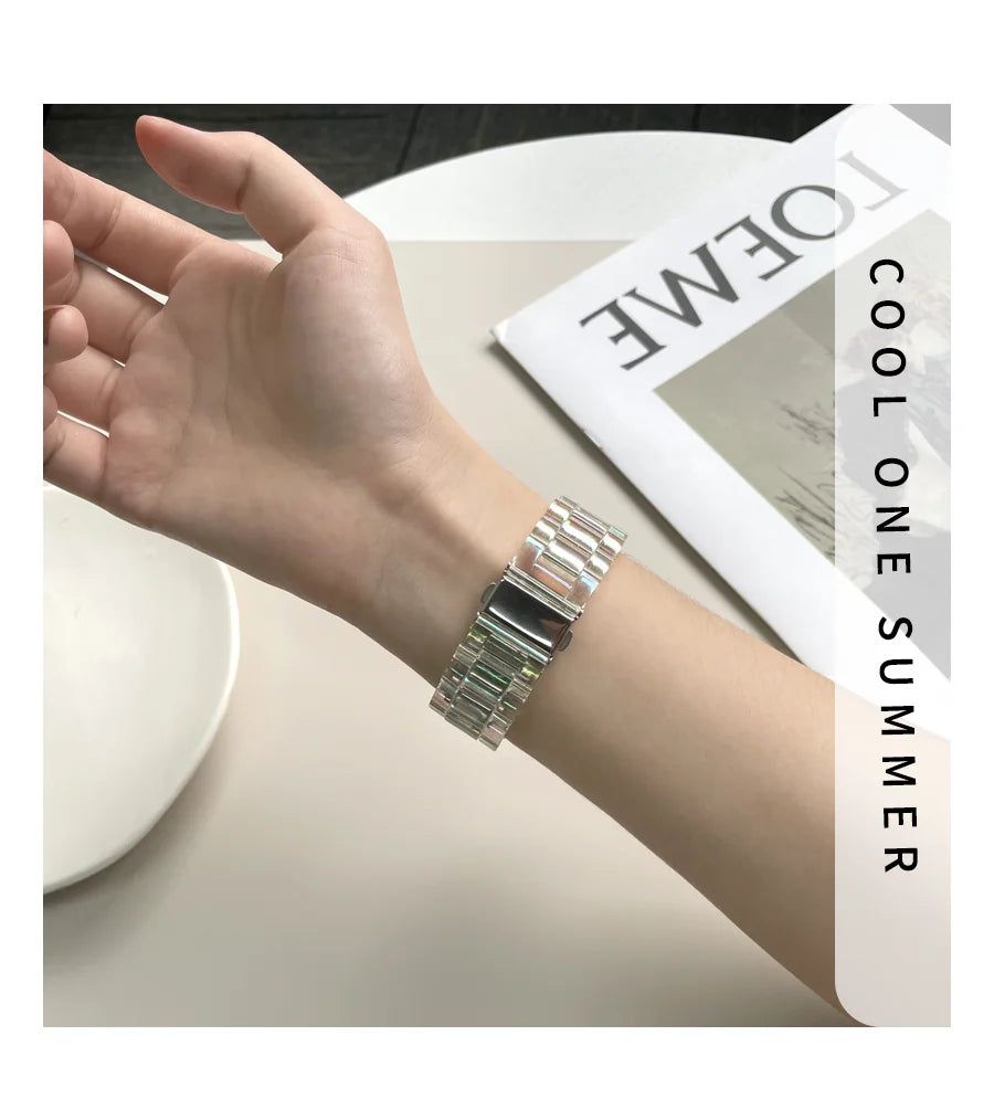 JBAILI Transparent Laser Acrylic Apple Watch Band For iWatch - Revitalize Mind Body