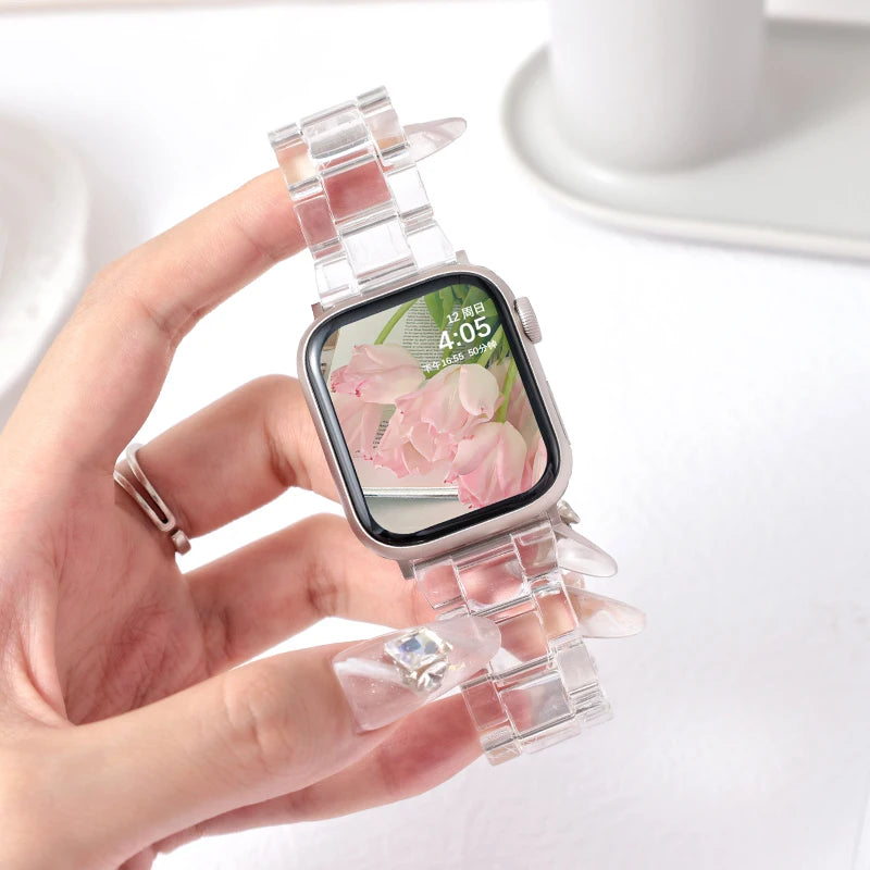 JBAILI Transparent Laser Acrylic Apple Watch Band For iWatch - Revitalize Mind Body