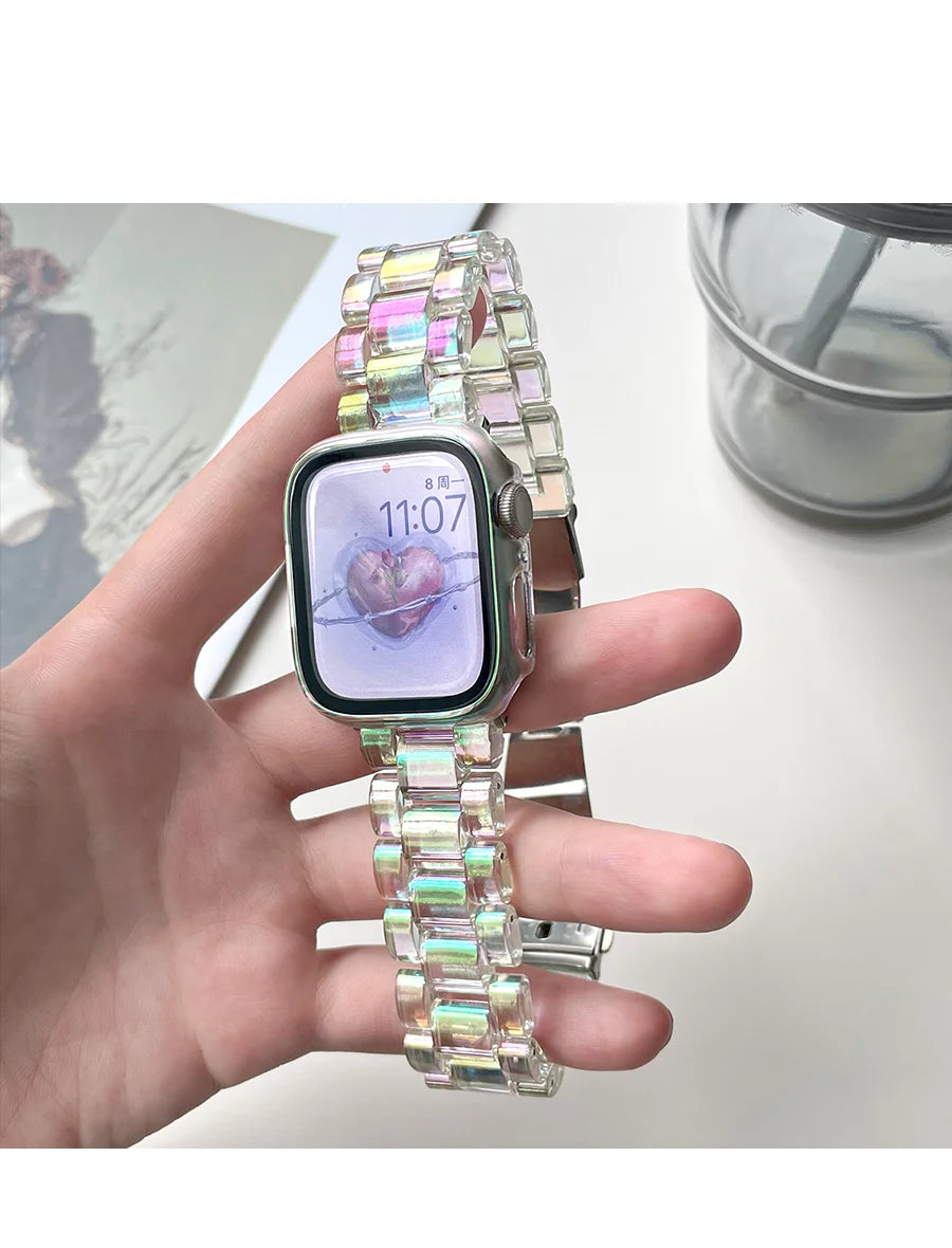 JBAILI Transparent Laser Acrylic Apple Watch Band For iWatch - Revitalize Mind Body