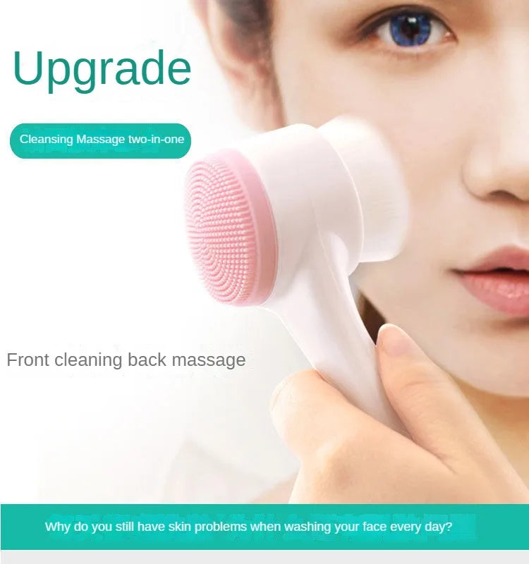 CZSAE Silica Gel Facial Brush Double Sided Exfoliating Cleanser - Revitalize Mind Body