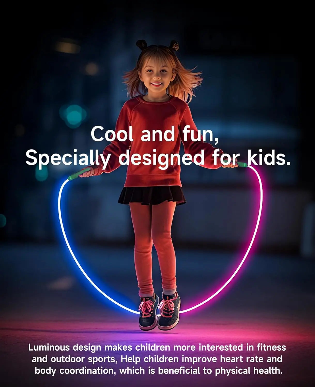 LED Light Up Adjustable Jump Rope For Fitness And Recreation - Revitalize Mind Body