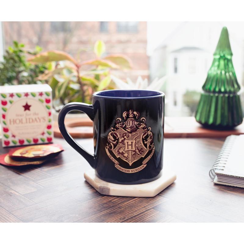 Silver Buffalo Harry Potter Hogwarts Crest Holiday Sweater Heat-Reveal Ceramic Mug
