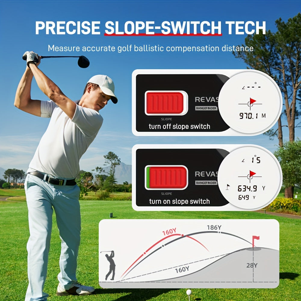 REVASRI Golf Laser Rangefinder with Slope and Flag Lock