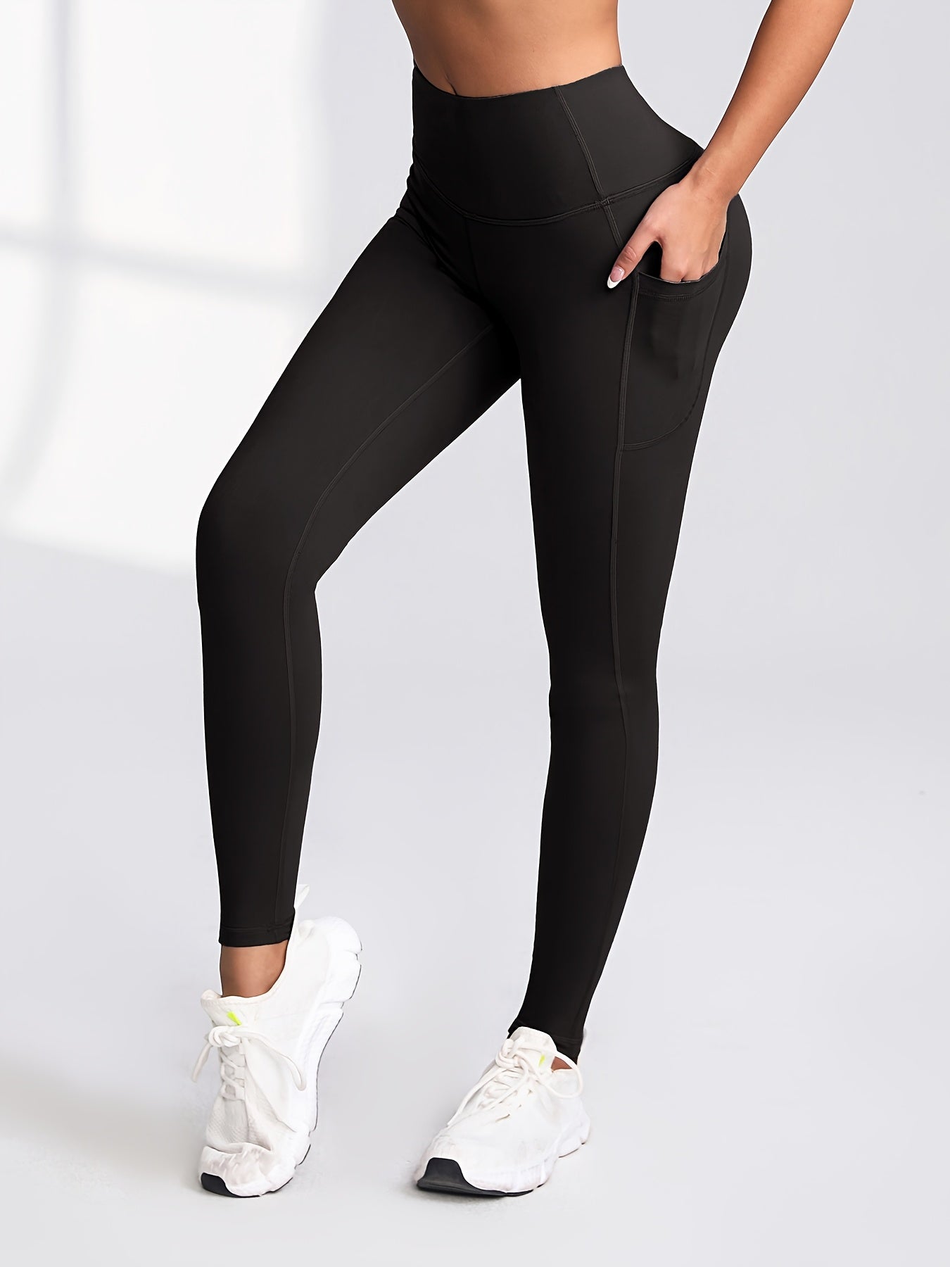 LINOZO High Waist Pocket Leggings for Women Everyday Yoga