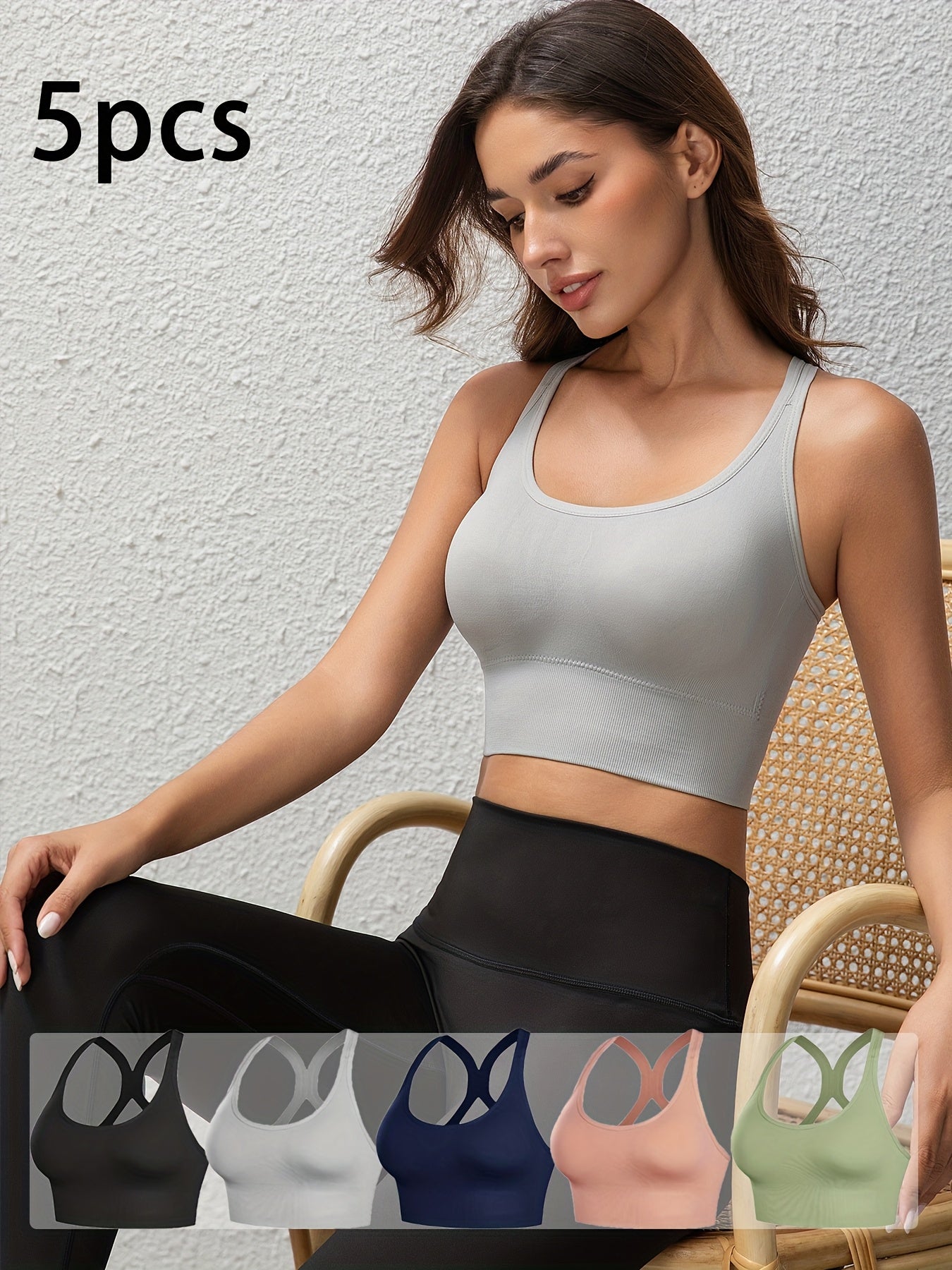 Women High Support Wireless Sports Bra With Removable Pads