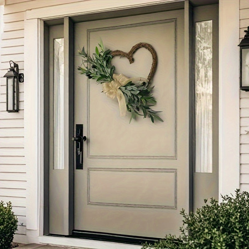 Rustic Heart Shaped Olive And Berry Garland Home Decor