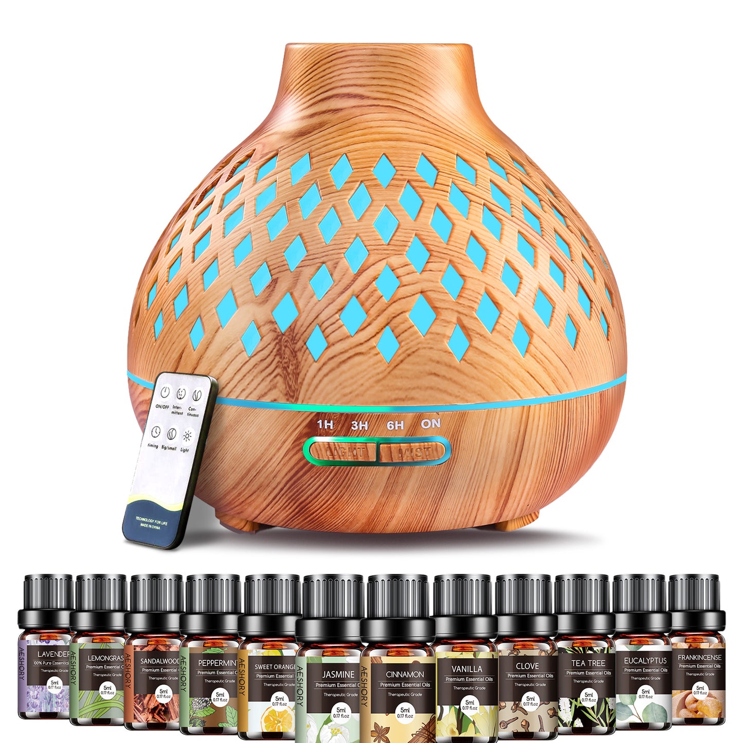 TOTATUIT Essential Oil Diffuser with Remote Control and Oils