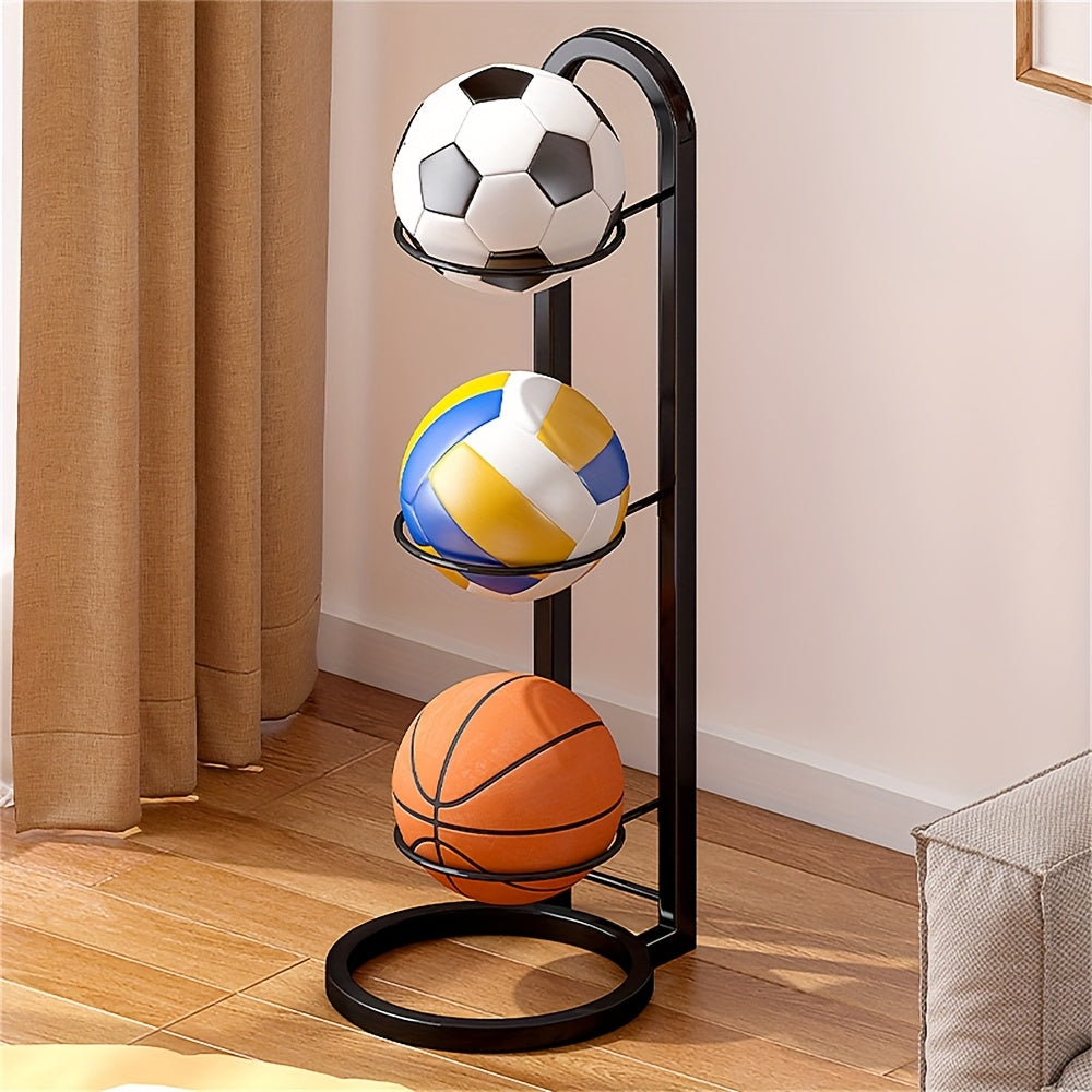 Four Tier Basketball Storage Rack for Gym and Garage