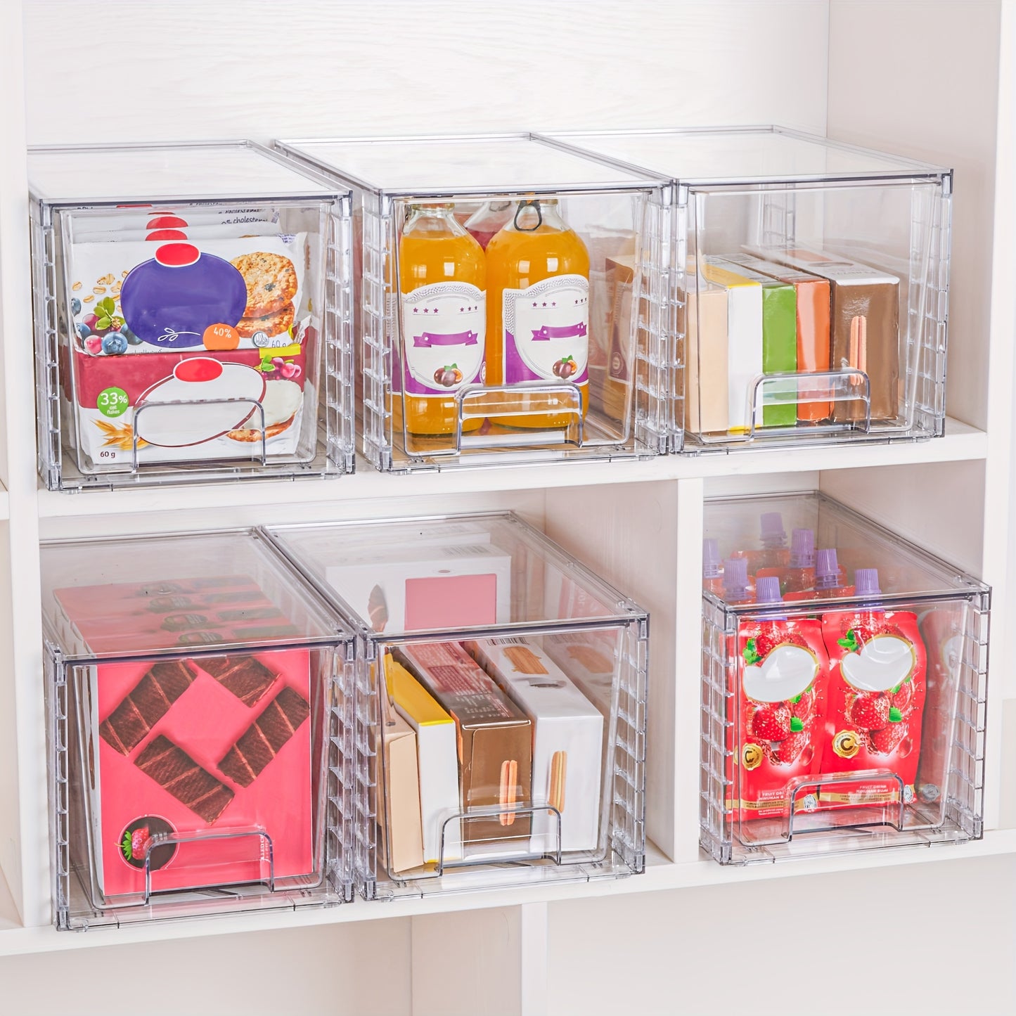 Large Stackable Clear Acrylic Food Storage Containers