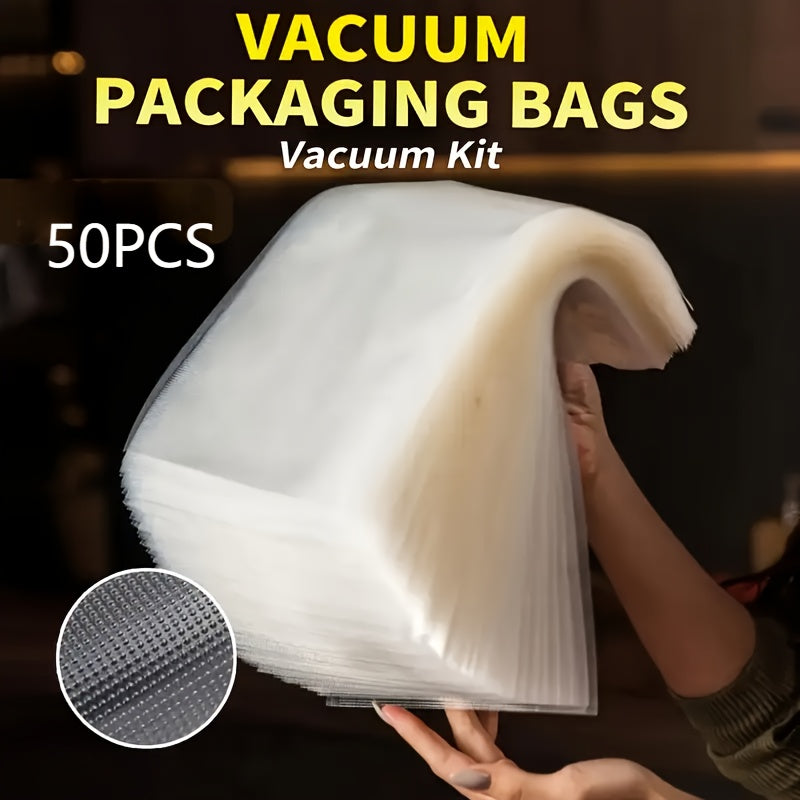 50pcs Food Vacuum Bags, Vacuum Sealing Machine Packaging Bags, Used For Kitchen Storage And Food Preservation, Kitchen Accessories, Suitable For Vacuum Storage And Food Preparation, Anti Odor And Leak Proof, Refrigerator Pres - Revitalize Mind Body