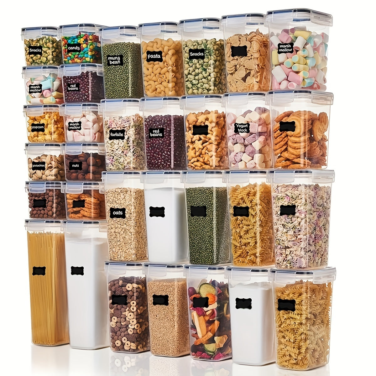 84-Pack Airtight Food Storage Containers Set - BPA-Free, Leak-Proof, Stackable, and Space-Saving Kitchen Organizers with 42 Lids and 42 Boxes, Includes Spoon, Labels, and Pen for Easy Meal Prep and Pantry Organization - Revitalize Mind Body