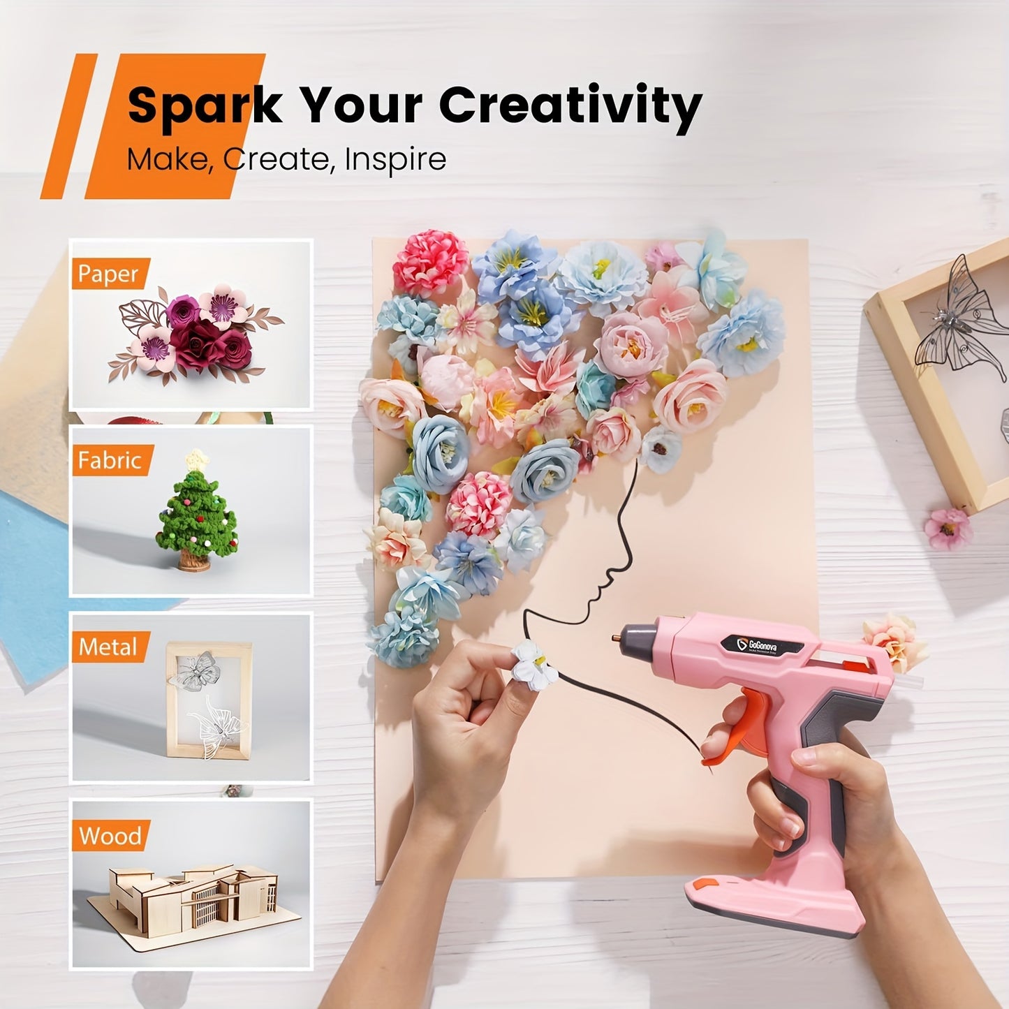 Gogonova USB Rechargeable Glue Gun With 25 Sticks Ideal Gift